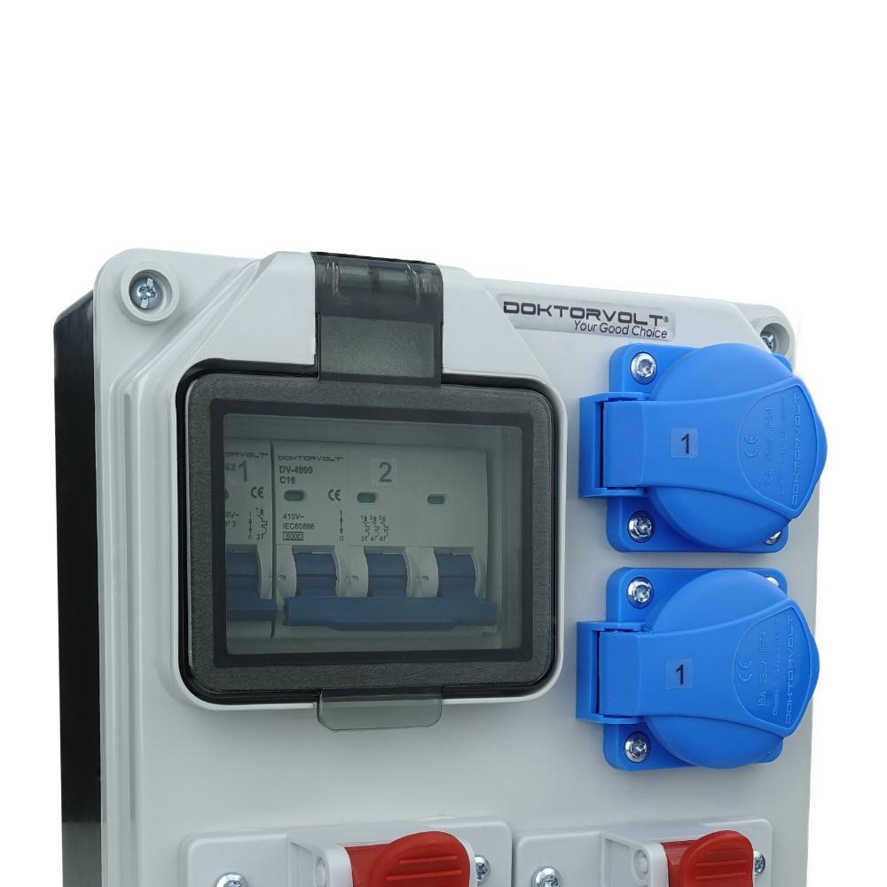 Construction Distribution Board Equipped 32A 16A 2X230V Schuko Powering