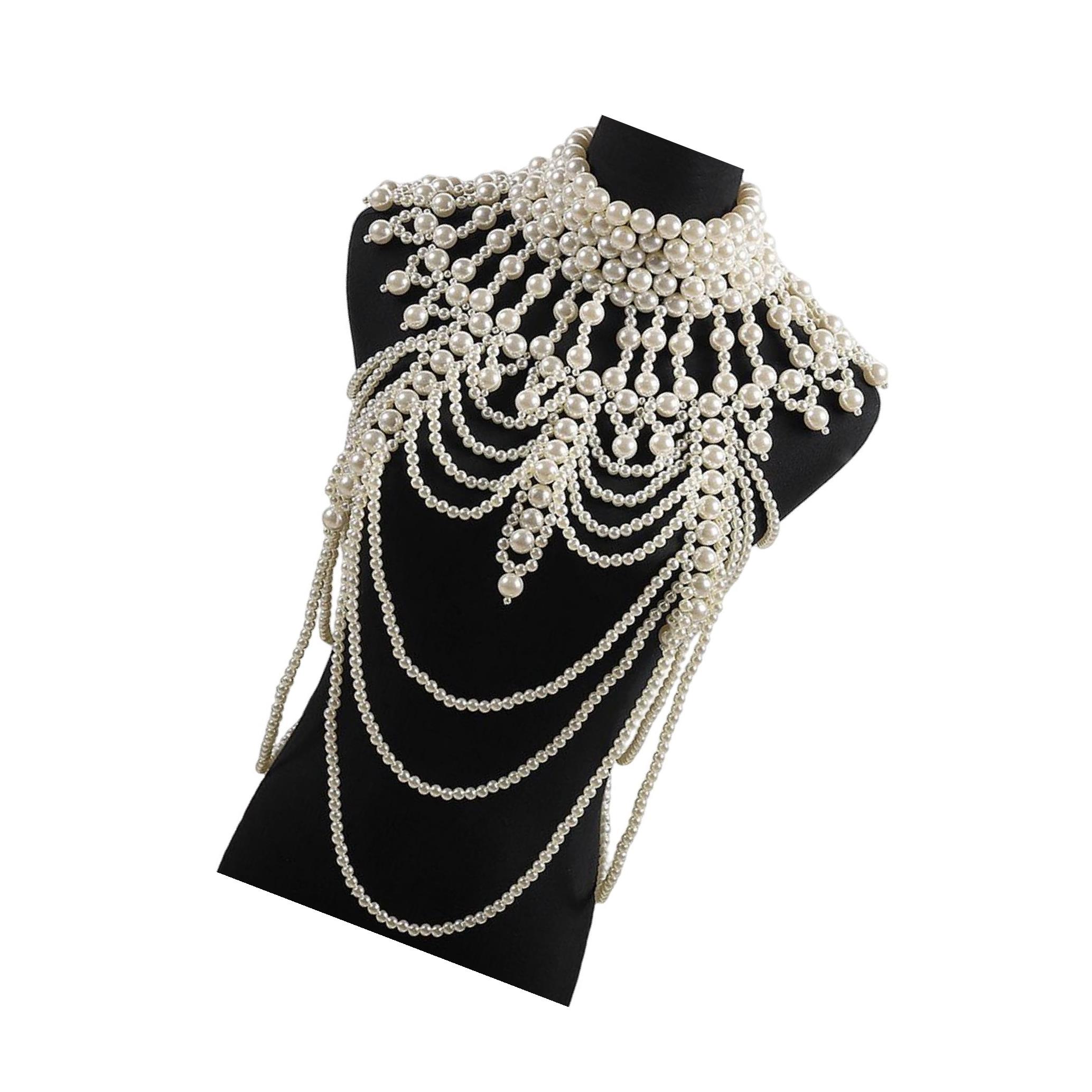 

Pearl Body Chain Fashion Classic Jewelry for Dance Party Costume Party Women CN