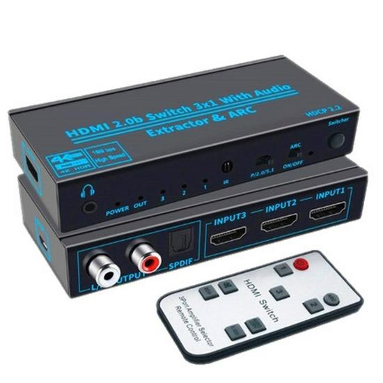 HDMI 2.0 Switch 3x1 with ARC and 4K60Hz Output