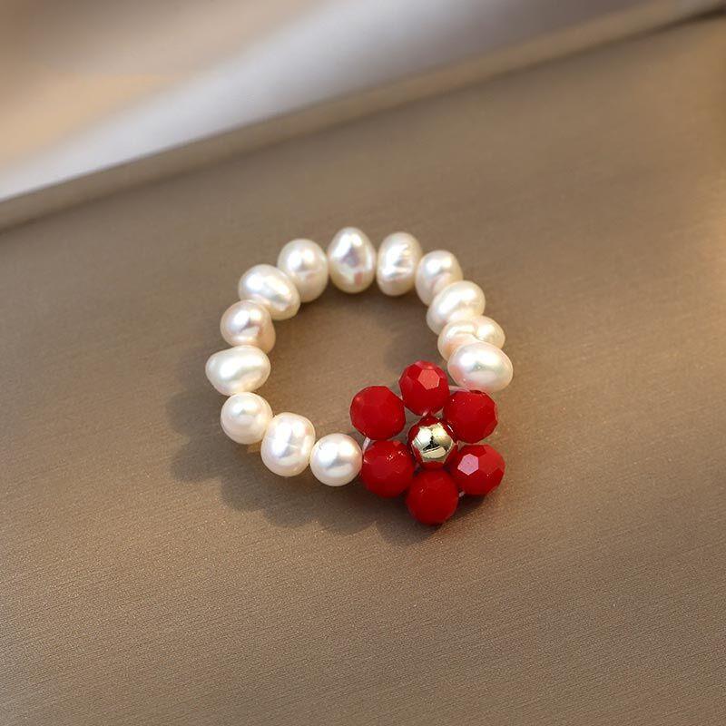 Высококачественное Кольцо с Цветочным Дизайном и Натуральным Пресноводным Жемчугом для Женщин, Вечернее Кольцо, Дешевые Подарки