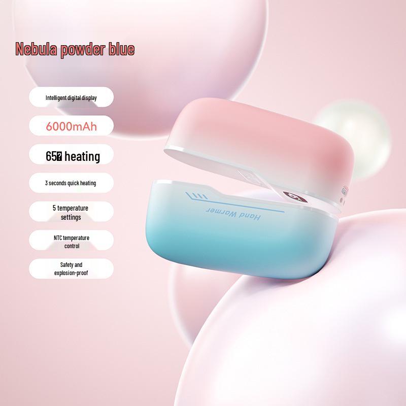 2025 Gradient Color Magnetic Hand Warmer with Digital Display - Two-in-One Detachable Design