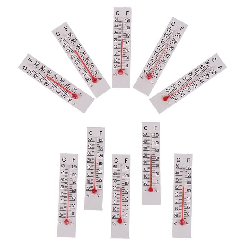10 ks 5 cm x 1,1 cm miniaturní papírový kartonový teploměr vnitřní -20-50 stupňů Celsia