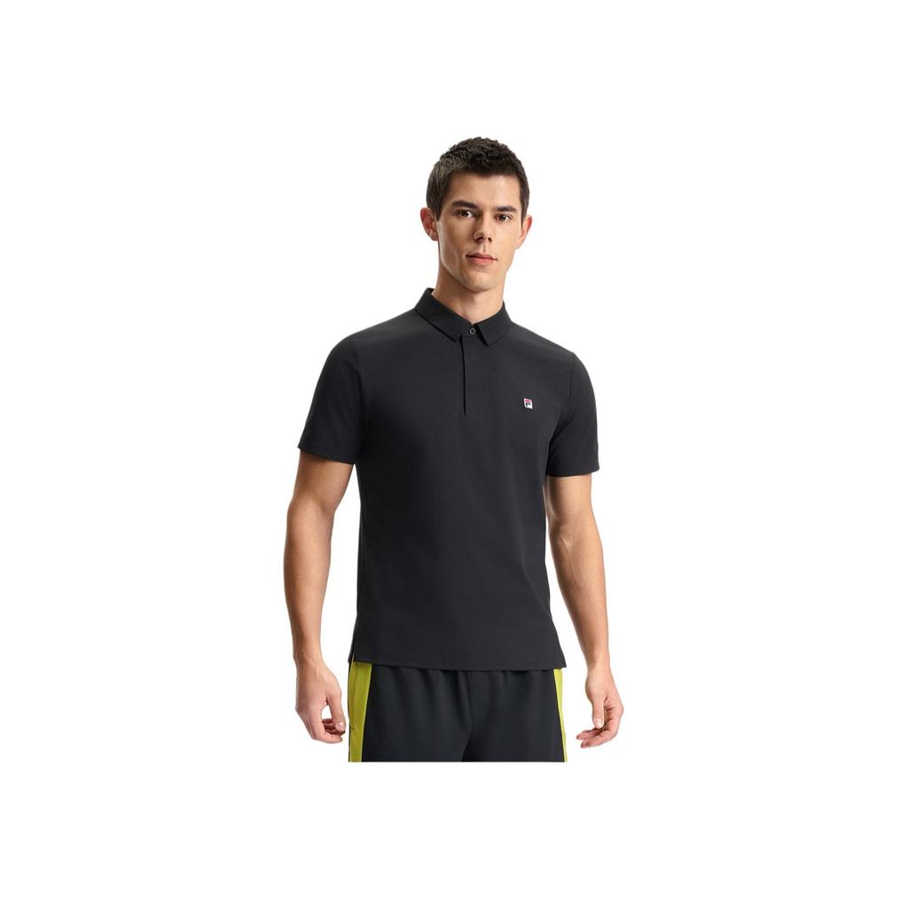 New FILA Athletics Polo Shirt Men's Pitch Black BK A11M523103F-BK