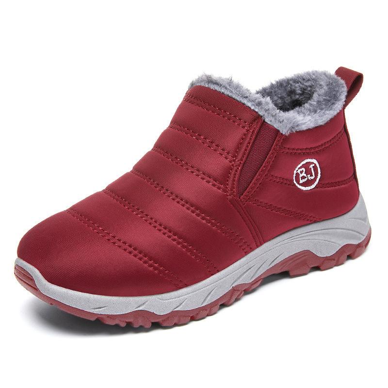 New Cotton Shoes Large-sized Cotton Boots Fleece and Thickened Ankle Boots Warm Snow Boots