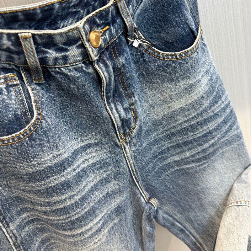 Full of Texture~ Exported Vintage Retro Autumn and Winter Jeans, Wide-Leg Fashion Straight-Cut Heavy-Duty Washed Pants