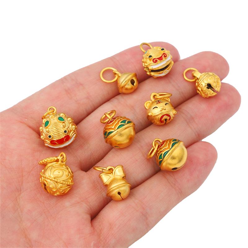 1Pc Enamel Color Sand Gold Copper Gold-plated Pendant For DIY Necklace Bracelet Earrings Jewelry Making Craft Accessories