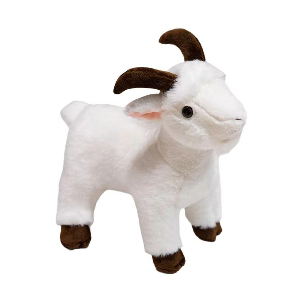 30/40cm Baby Goat Plush Doll Cute Animal Horned Sheep Plush Toys Simulation Doll   Children