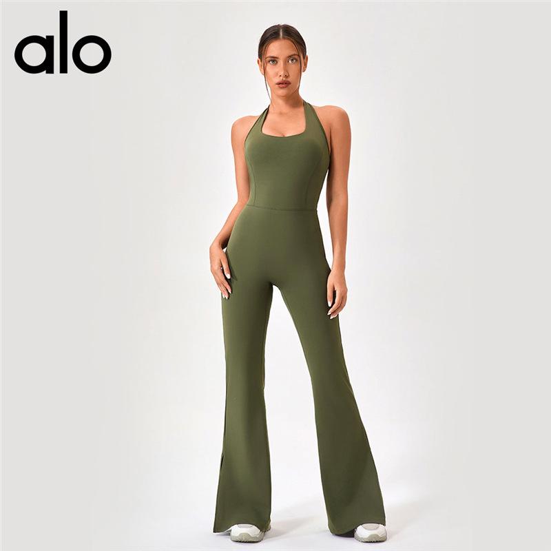 Women's Open Back Yoga Jumpsuit: Butt-Lifting Micro Flare Pants with Bare Feel Fit