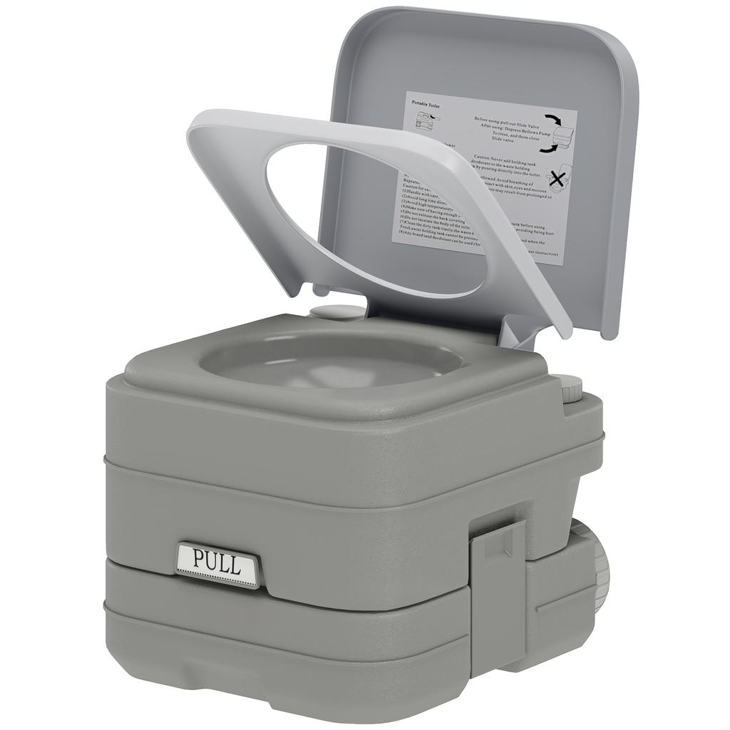 10L Plastic Portable Toilet - Grey
