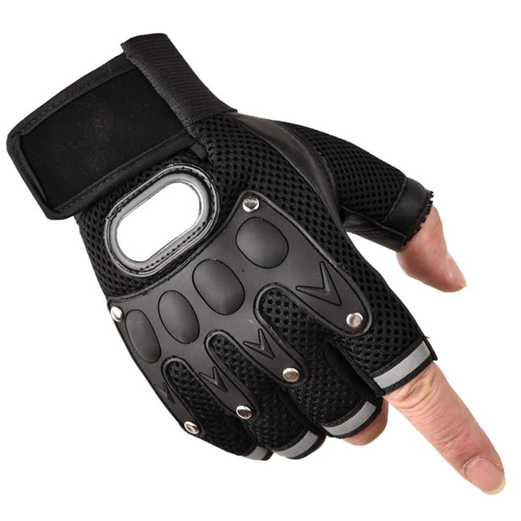 Knuckles Protective Motorcycle Gloves Half Finger Cycling Gloves Breathable Shock Absorption Gloves Accessories