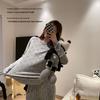 Women's Korean Smiley Face Cartoon Pajamas Set – Long-Sleeved Pullover & Trousers for Autumn/Winter