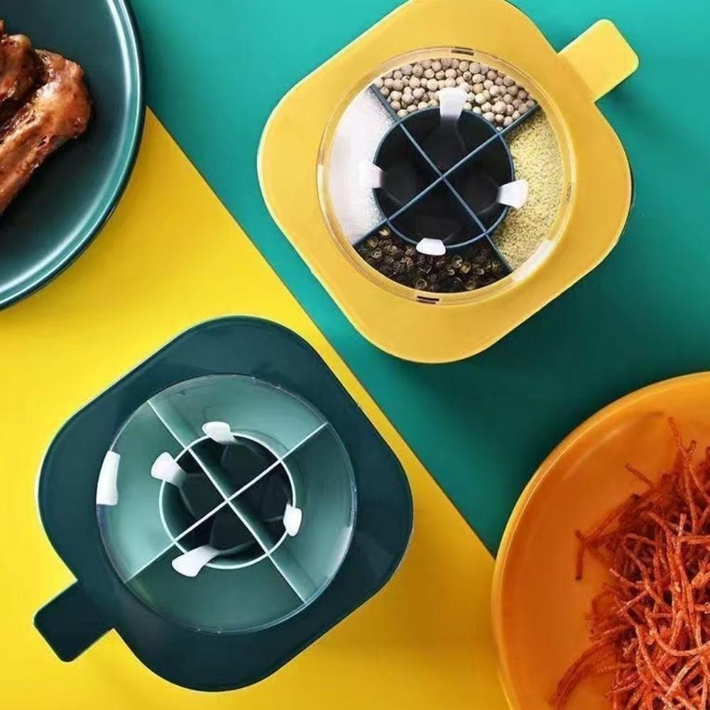 Leak-proof Multi Compartment Spice Box Push-type Seasoning Storage Box Condiment Container  Picnic