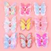 Girl Hairpin Three-Dimensional Butterfly Shape Glitter Sequins Decor Hair Clip Damage-Free Side Bangs Party Hair Accessory