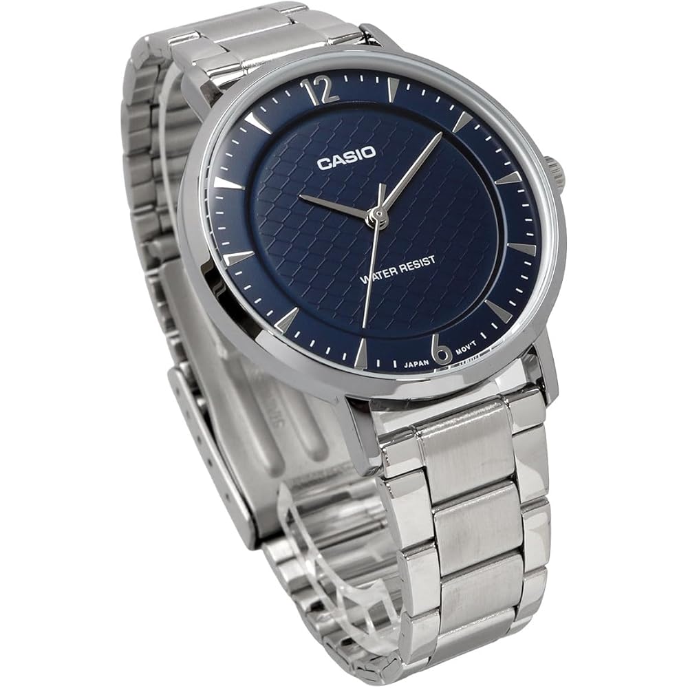 Casio Analog Quartz Women's Watch LTP-VT04D-2A Navy Blue Metal Band Imported Model