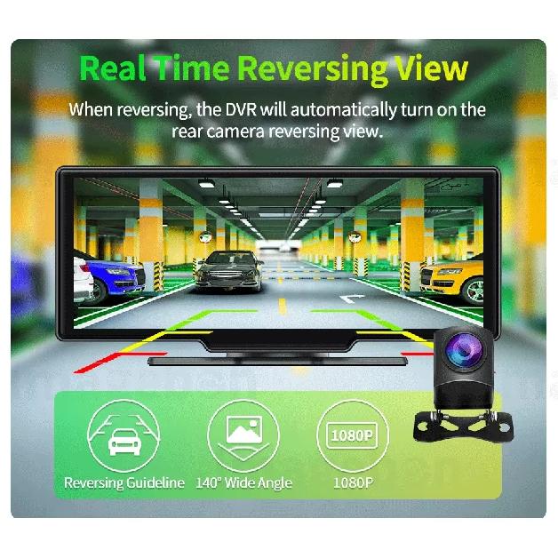 Imagebon H9 Plus 10.26" Dash Cam ADAS Wireless CarPlay & Android Auto 4K DVR GPS Navigation Dashboard 24H Park Video Recorder