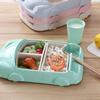Bamboo Fiber Children's Lunch Plate Compartment Feeding  Food Tray  Kindergarten