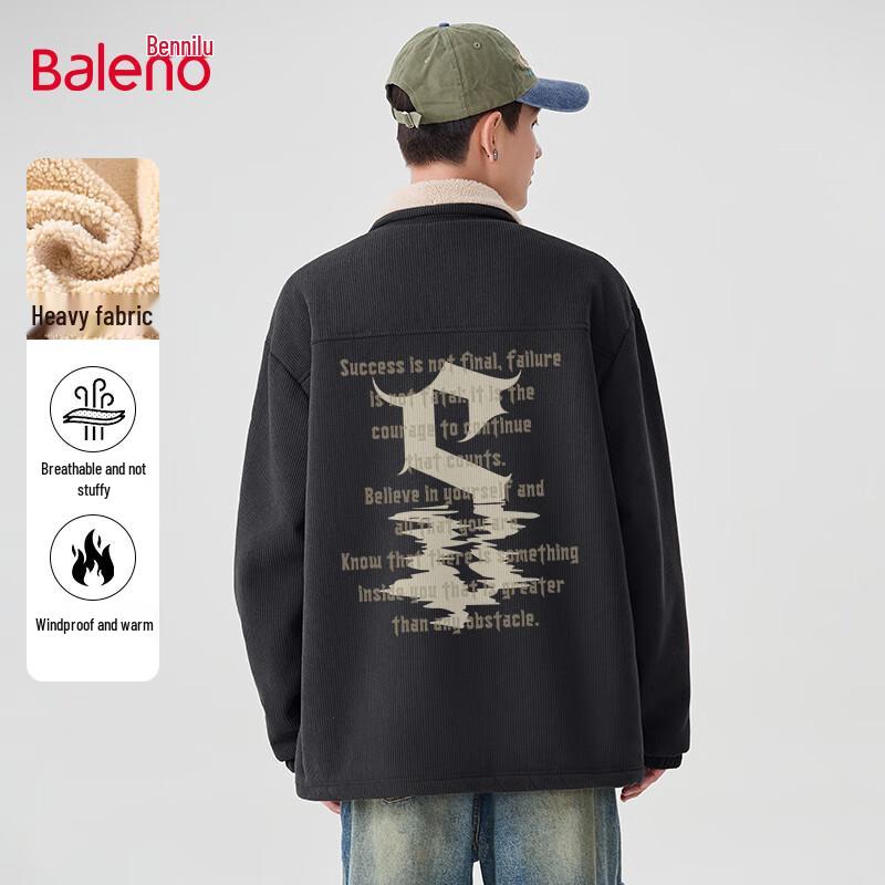 Baleno Men's Retro Corduroy Fleece Lined Winter Jacket