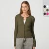 Y2k Mode Damen S Schlanke Passform Langarm Strickjacke Mit Knöpfen