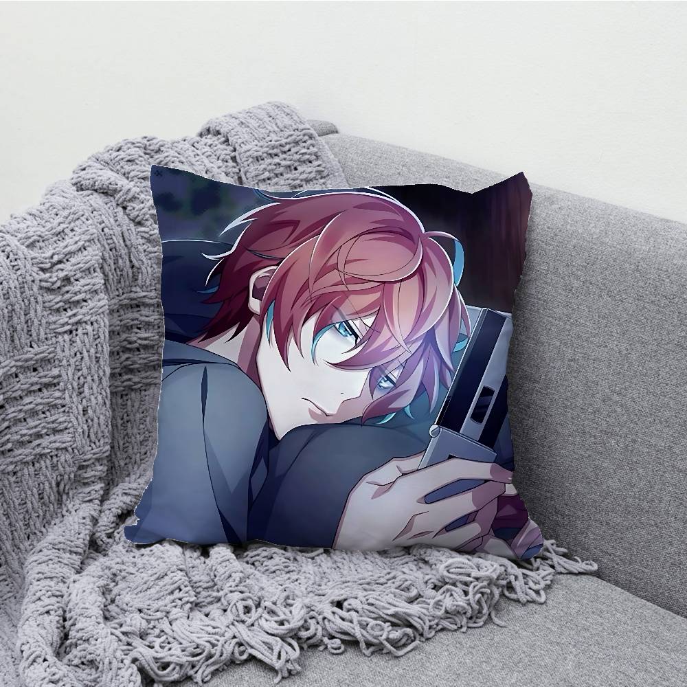 Yandere D-Doppo K-Kannonzaka Pillow Case Print Polyester Fiber 40X40 cm Home Sofa Throw Cushion Cover Decoration