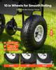 Schiebe-Rasenstreuer, 3,6m Streubreite, Streuwagen mit 36,3kg Ladekapazität & 10 Zoll All-Terrain-Reifen, Handgeführter Garten- und Rasenstreuer