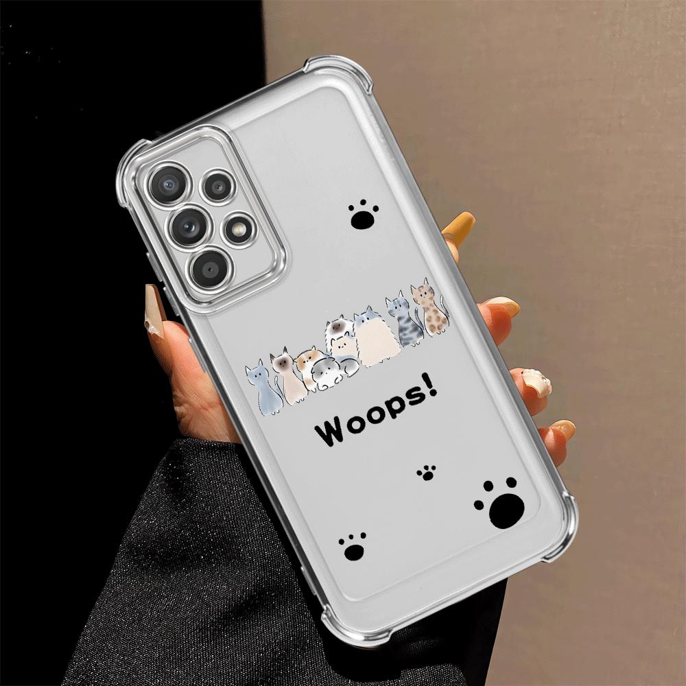 

Cute Cartoon Cat Phone Cover Case for Samsung Galaxy A24 A16 A15 A35 A36 A33 A26 A21s A13 A25 A52 A17 Galaxy A53 5G