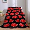 Anime Red Cloud Ditsy Flannel Blanket Warm Soft Halloween Christmas Couch Warm Cozy Decorative Decor Gift for All Season