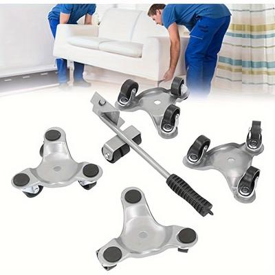 Ergonomic 4-Piece Furniture Mover Set with Wheels and Delta Lifters - Ideal for Hardwood Floors, Carpets & Sofa Transport