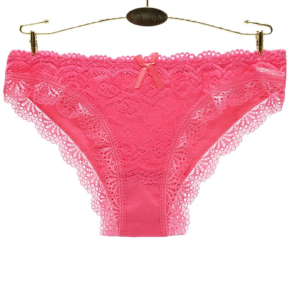 Woman Underwear Women's Cotton Sexy Panties Briefs Solid Lace Girls Ladies Knickers Intimates 6 Pcs