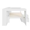 Children's Bed 90x200 Wood Single Bed Slatted Frame Storage Space USB LED Light Desk 2 Drawers Storage Compartments Shelves Daybed White