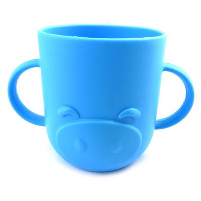 [M6345] - Silicone Baby Cup 'Animals' Blue - 7x8 Cm