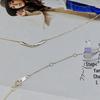 14K Gold-Plated S925 Sterling Silver V-Shape Foldable Clavicle Necklace - Geometric Design, Japanese Light Luxury