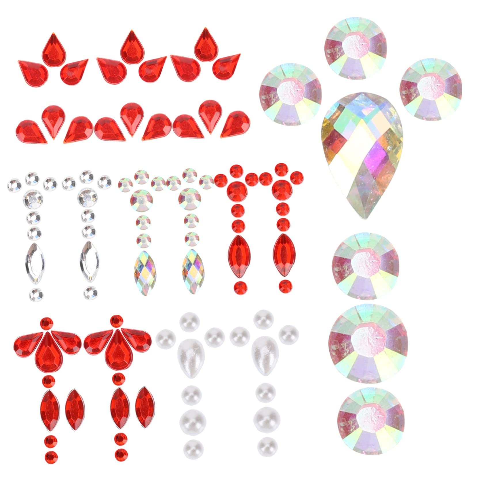 

FRCOLOR 7-Piece Face Jewel Stickers for Forehead - Sparkling Face Gem Face Seals - Perfect for Halloween, Parties, Makeup, and Body Jewelry