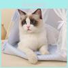 Tenda para Gato Azul Claro M Pet Teepee Dobrável Removível Lavável Toca para Gatinho