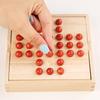 Wooden Peg Puzzle Board Solo Game with Pieces Compact for