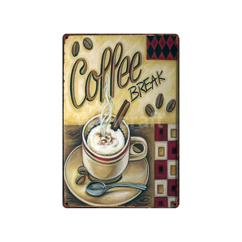 [ WellCraft ] Fast Food Hot Dog Ice Cream Pizza Coffee Metal Sign Wall Plate Pub Bar Vintage Painting Personality Decor LT-1723