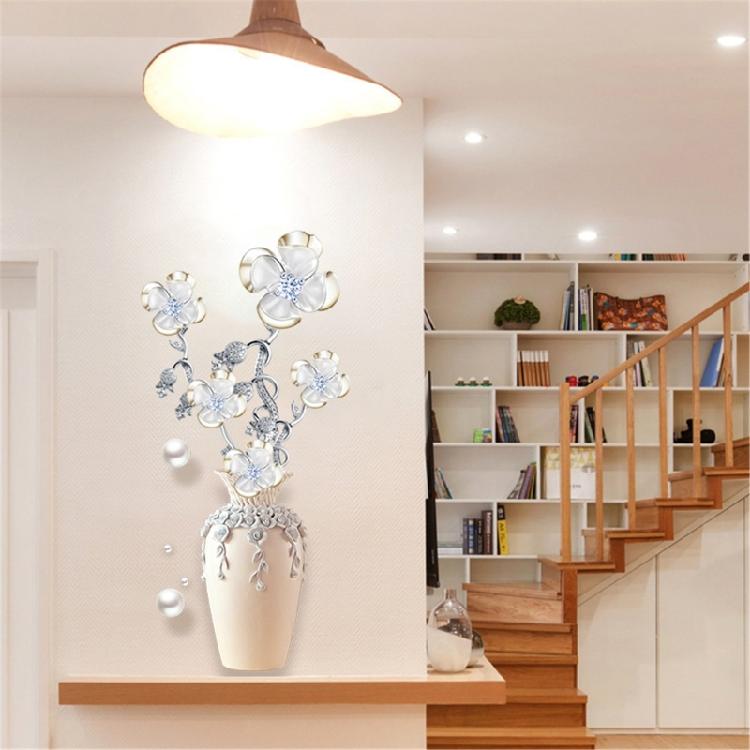 Adhesive Elegant 3D Flower Vase Wall Art Sticker Easy Installation Removable Decal For Apartment Dorm Home Wall Decors