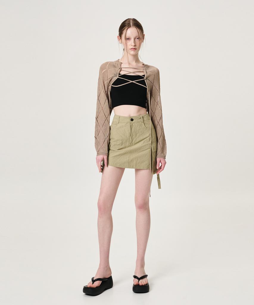 Etmont Strap Cargo Mini Skirt, Khaki