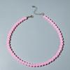 Cross Border Summer Fresh Colorful Bead Necklace for Women's Seaside Vacation Fashion Dopamine Transparent Bead Matching Necklace
