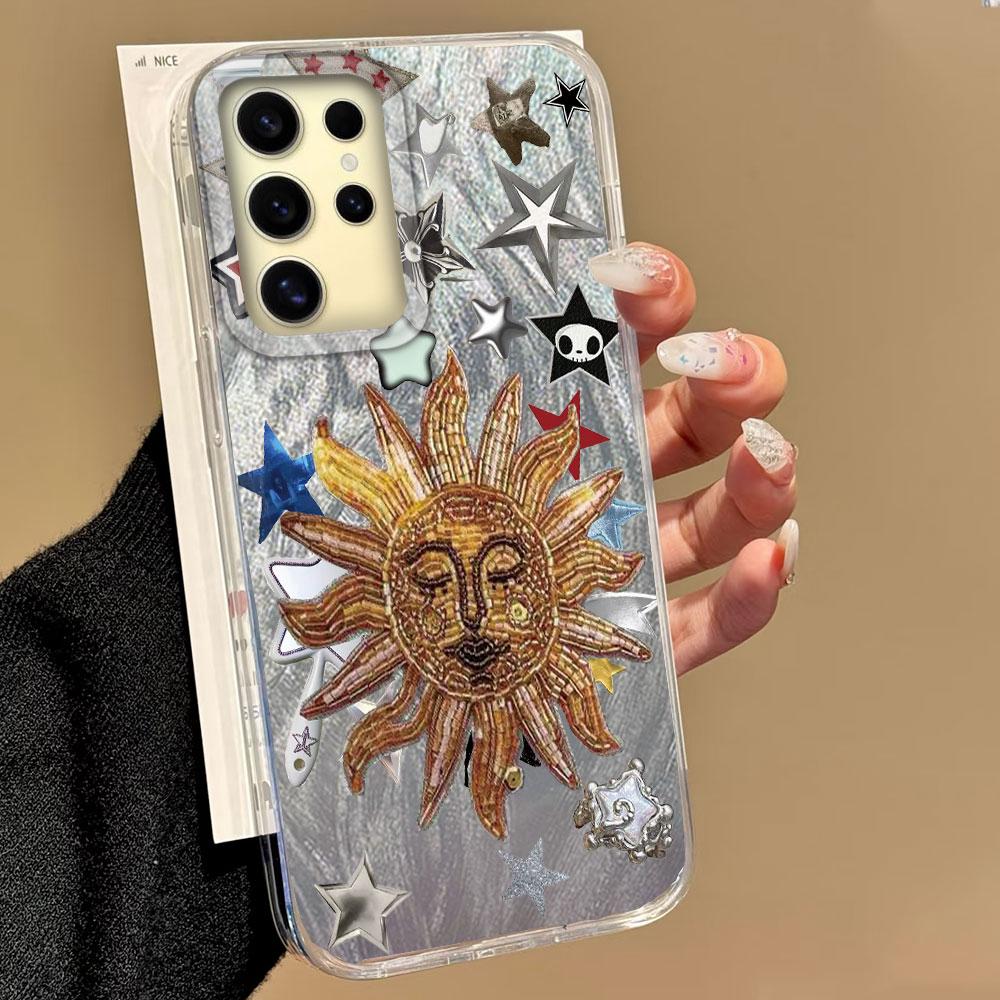 Retro Sunflower God Planet Fruit Trendry Phone Case for Samsung Galaxy S25 S24 S23 S22 S21 FE Plus Ultra Shell Silicone Cover