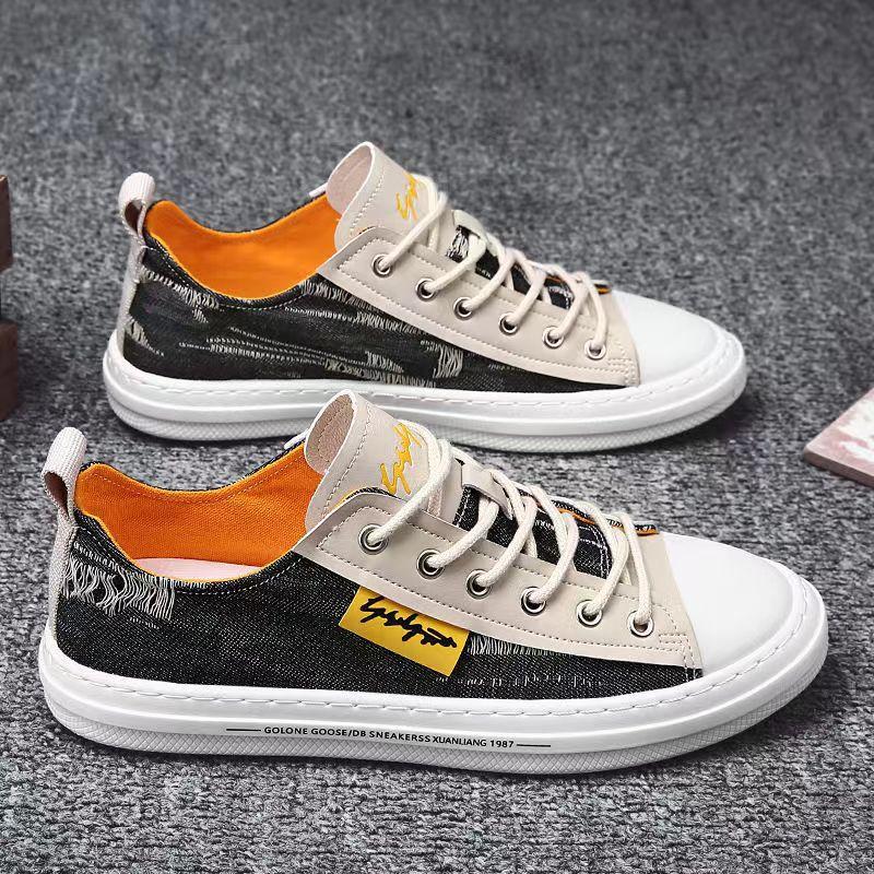 Men's Shoes Canvas Shoes Men's Breathable Soft-soled Denim Board Shoes Korean Version Trendy Versatile Lightweight Casual Shoes