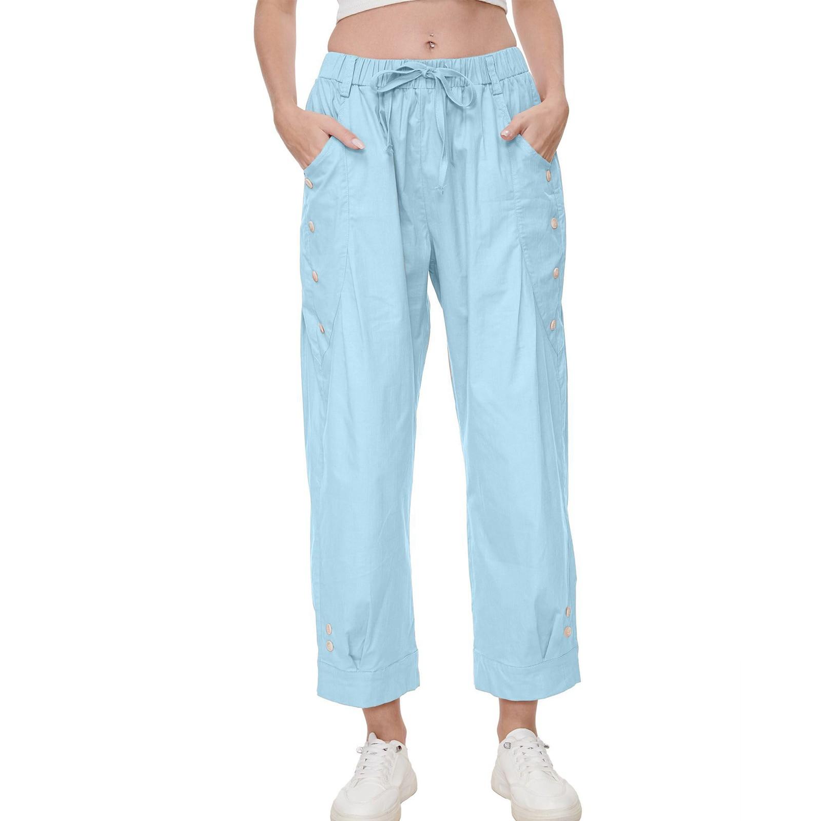 Женские эластичные брюки с высокой талией — фото 5