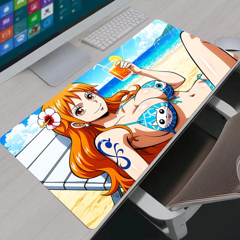 Mouse Pad PC Gamer Accessories One Piece Nami Computer Desk Mat Large Table Keyboard Laptop Rubber Carpet XXL Gaming Mousepad