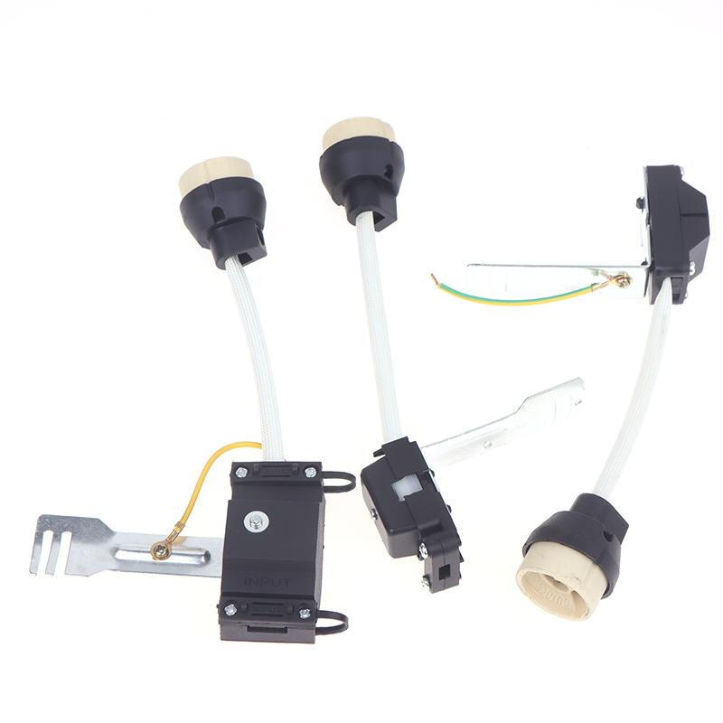 1Pc GU10 Lamp Holder Ceramic Base And Terminal Block/Bridge W Cable And Insulating Sleeve For GU10 Base Halogen Socket LED Bulb