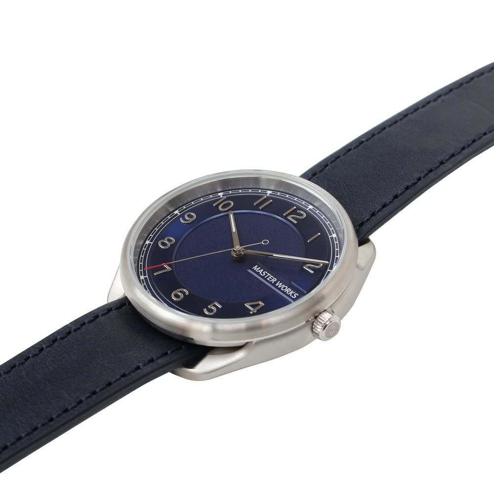 MASTER WORKS Quattro 003 MW06SN-ECNVG8 Men's Watch, Made In Japan, Quartz Movement, 39mm, Leather Strap