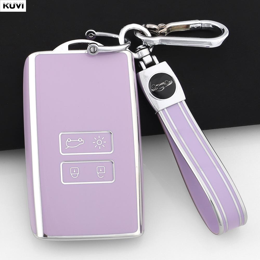 Soft TPU Shell Fob Holder Car Key Case Cover For Renault Espace 5 Kadjar Koleos Captur Megane 4 Talisman Arkana Dacia Sandero