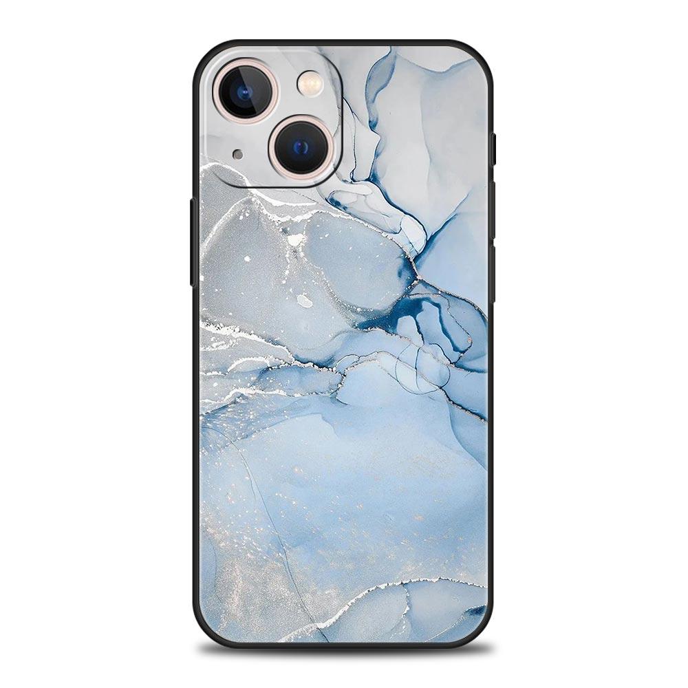 Luxury Phone Case For iPhone 16 15 14 11 Pro Max 13 12 XS X XR 7 8 Plus Shockproof Marble Ink Wash Cover Protect Funda