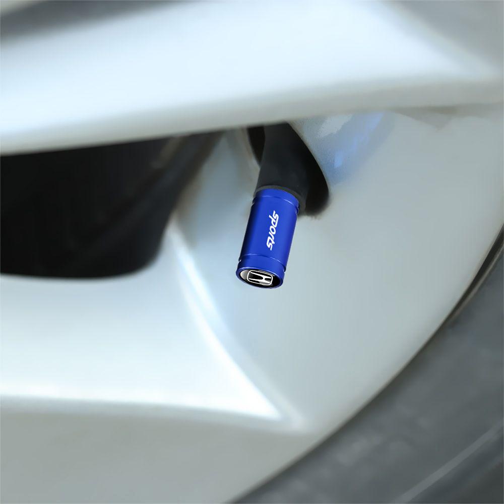 4Pc Aluminum Car Tire Valve Stem Cap Dust Cover Accessories For Honda Civic Fit Accord City Vezel CR-V S660 Odyssey HR-V Insight ajw256