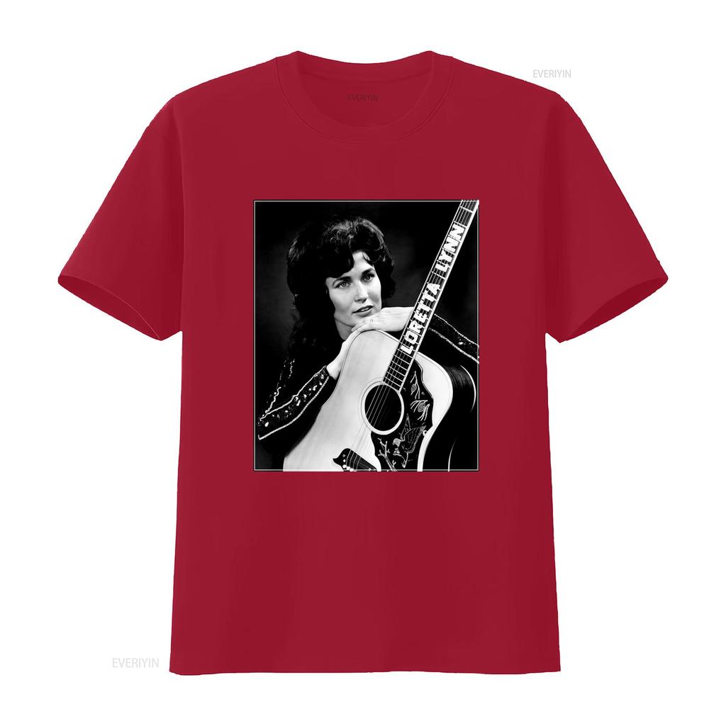 Vintage Black White Loretta Lynn Country Music Singer Print Casual T Shirt vintage Washed Breathable Stretched Stylish Slightly