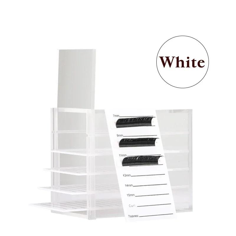 False Eyelash Extension Display Stand Acrylic 5 Layers Pallet Lash Display Holder Eyelashes Storage Box белый