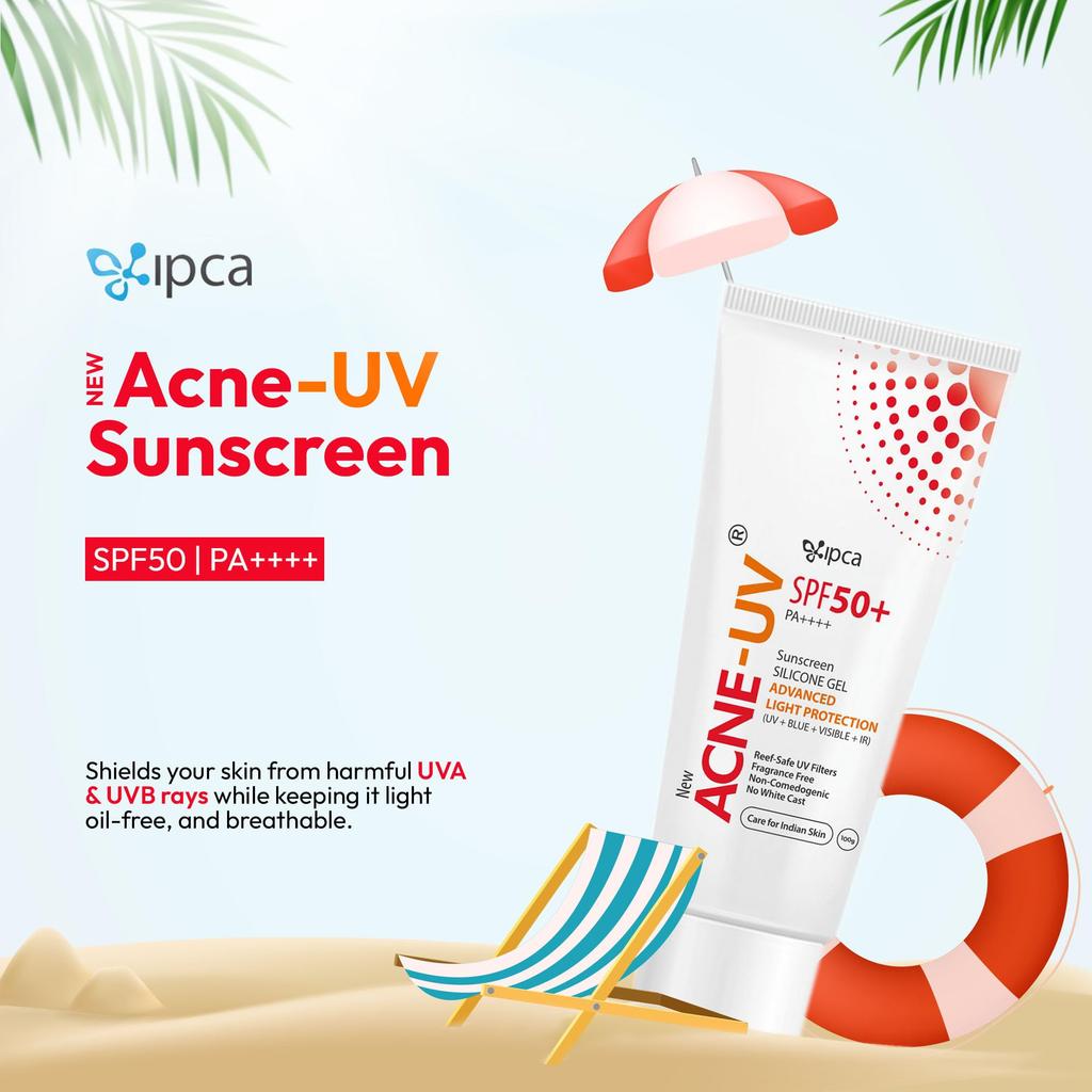 New Acne-UV Sunscreen SPF50 PA++++ | 100g Acne-UV Gel Sunscreen | Non Comedogenic | Silicone Gel | Oil-Free | UVA/UVB Protection | Water Resistan